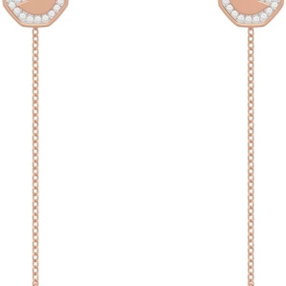 Swarski Elegant Rose Gold Chain Earrings